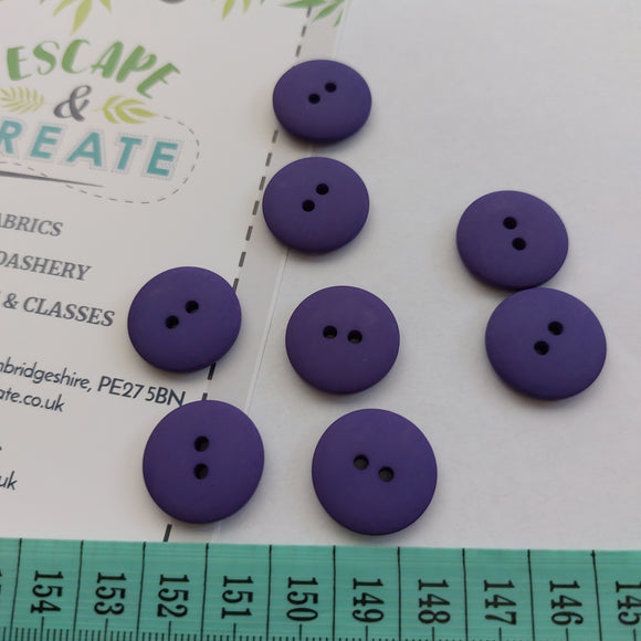 Button 20mm Round, Double Dome in Purple