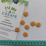 Button 15mm Round, Double Dome in Mustard