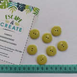 Button 22mm Round, Double Dome in Lime Green