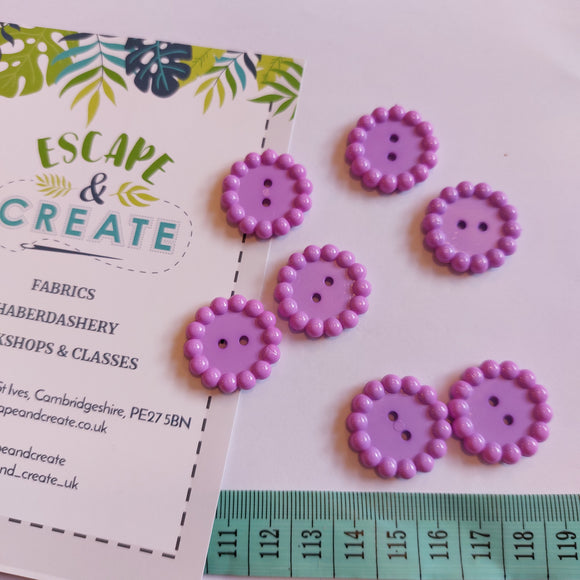 Button 25mm Novelty Flower in Lilac