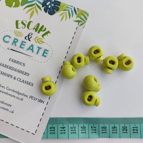 Cord Toggles 6mm Lime Green