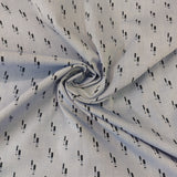 REMNANT Cotton Shirting Lilac Blue With Navy Dashes (150cm wide x 165cm)