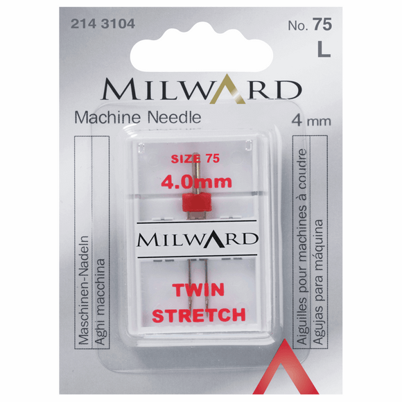 Machine Needles - Twin Stretch 75/11 4.0mm (pack of 1) by Milward