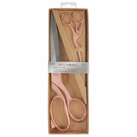 Scissors Gift Set 25cm and 11.5cm in Rose Gold by Milward