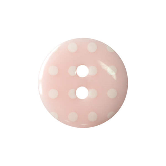 Button 18mm Round, Dotty Fine Style in Pink