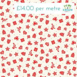 Makower Christmas Scandi Scatter Red on Cream