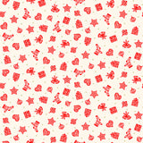 Makower Christmas Scandi Scatter Red on Cream