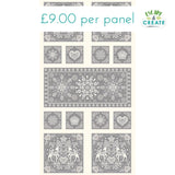 Panel (Christmas) Scandi Table Runner in Grey (59)