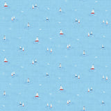 Makower Nautical Little Boats Light Blue
