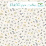 REMNANT Makower Heather & Sage Sprig Scatter Cream (110cm wide x 117cm)