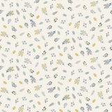 REMNANT Makower Heather & Sage Sprig Scatter Cream (110cm wide x 117cm)