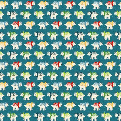 Tecido Dino Friends (Makower) - Triceratops Rosa | Retrosaria Fios D'arte - Foto 4