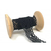 Lace: 25mm: Cotton in Black