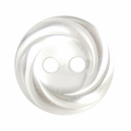 Button 13mm Round, Pearlescent White