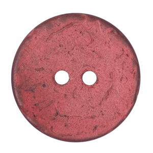 Button 24mm Round, Coconut 2 Hole in Dark Pink