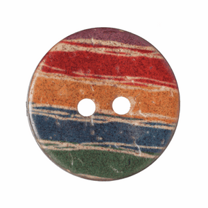 Button 21mm Round Coconut 2 Hole Rainbow