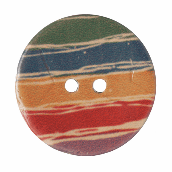 Button 23mm Round Coconut 2 Hole Rainbow