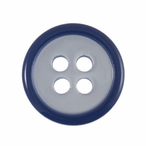 Button 11mm Rimmed Navy/White
