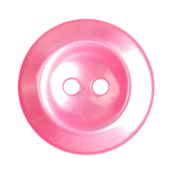 Button 20mm Round, Rimmed in Pink