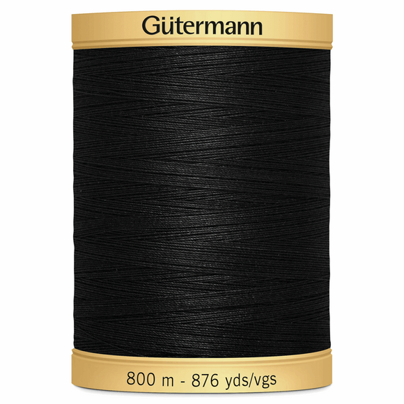 Natural Cotton Thread 800m Colour Black