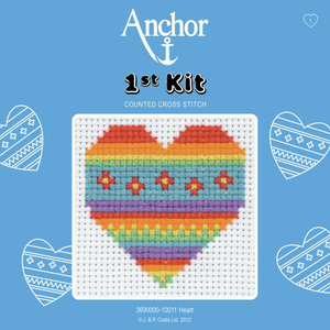 Cross Stitch Kit - Rainbow Heart