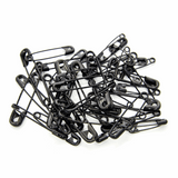 Safety Pins Assorted Sizes (pack of 50) in Black by Hemline Gold