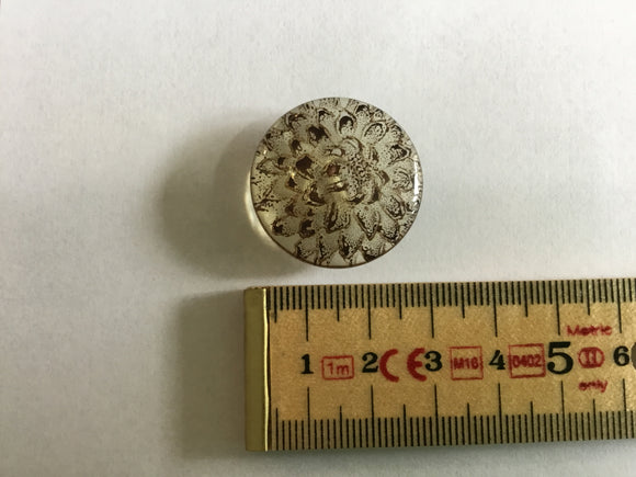 Button 30mm Round Clear Brown floral