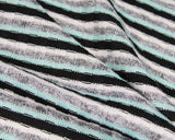 Jersey Rib Knit in Aqua/Grey/Black Stripe (Viscose)