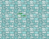 Polycotton Christmas Ho Ho Ho in Aqua