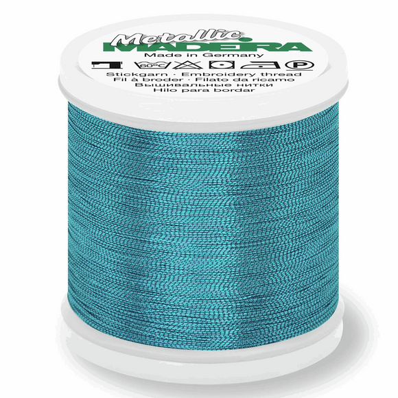 Madeira Metallic Thread No 40 - 200m - Col 365 Turquoise