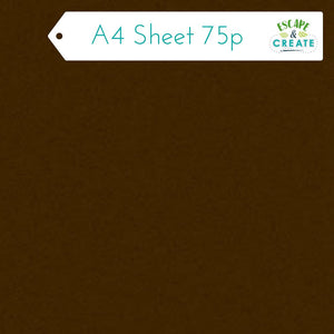 Felt A4 Sheet in Brown 22.5cm x 30cm (9" x 12")
