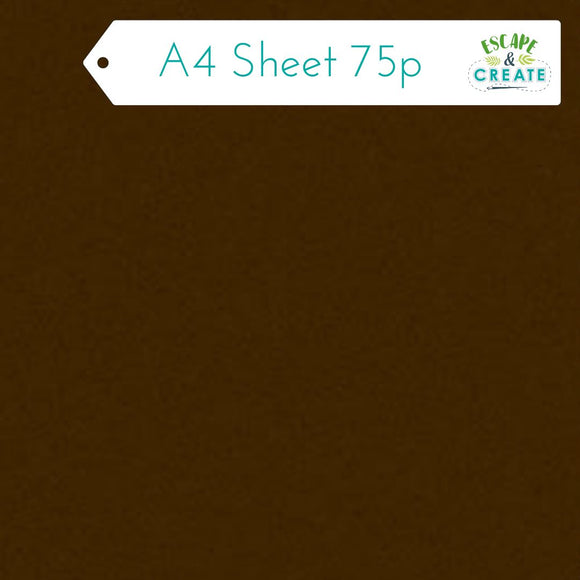 Felt A4 Sheet in Brown 22.5cm x 30cm (9