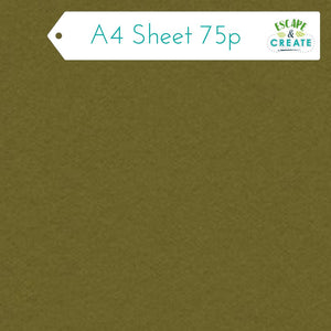 Felt A4 Sheet in Sage Green 22.5cm x 30cm (9" x 12") 1mm thick