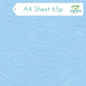 Felt A4 Sheet in Light Blue 22.5cm x 30cm (9" x 12")
