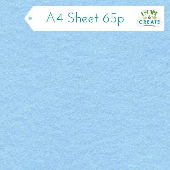Felt A4 Sheet in Light Blue 22.5cm x 30cm (9