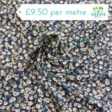 Viscose Twill Daisy Splash on Navy