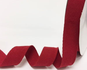 Webbing Tape 25mm (Cotton Twill) in Cranberry