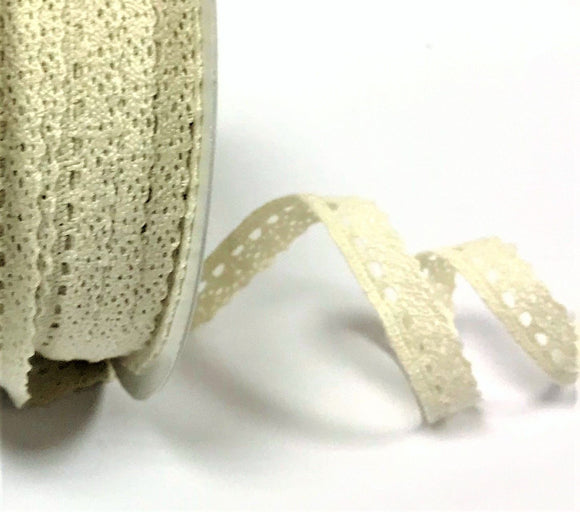 Lace: 10mm: Scalloped Edge Cotton in Ivory