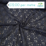 Lace (Corded Knitted Floral) in Plain Navy