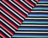 Jersey Ribbing Stripe in Blue (Viscose)