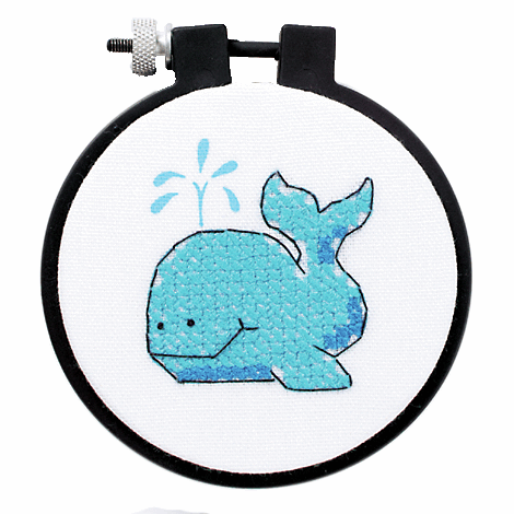 Cross Stitch Kit with Hoop - The Whale