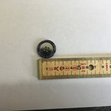 Button 22mm Round Two Tone Blue/Cream