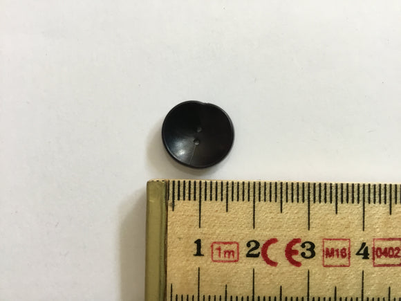 Button 15mm Black, Dimple out of the Side
