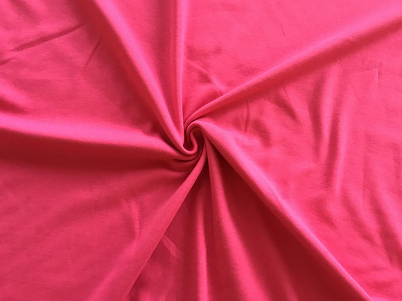 REMNANT Jersey in Plain Cerise Pink (Cotton) 180cm wide x 100cm