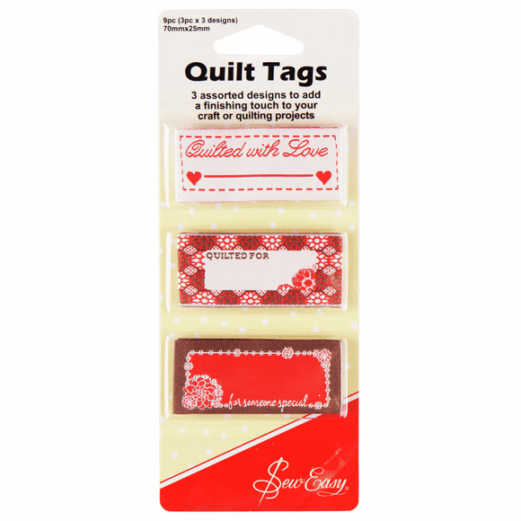Labels (Quilted with Love) by Sew Easy (9 pieces in 3 designs)