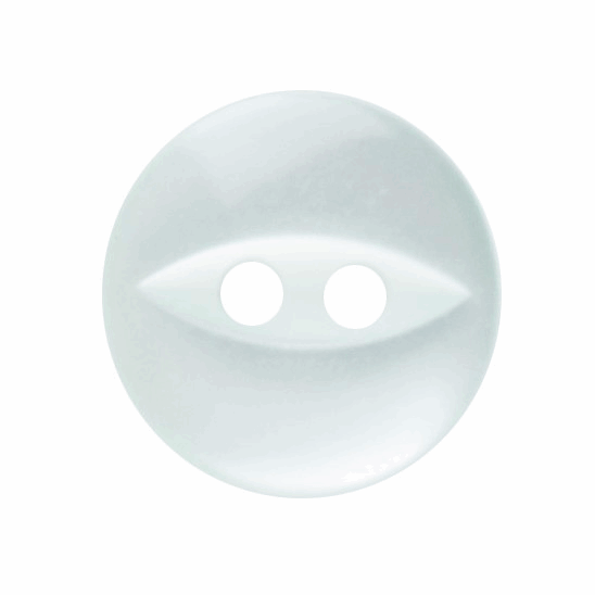 Button 11mm Round, Fish Eye in Pale Teal