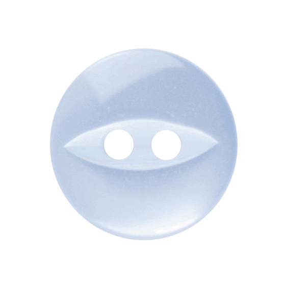 Button 11mm Round, Fish Eye in Light Blue