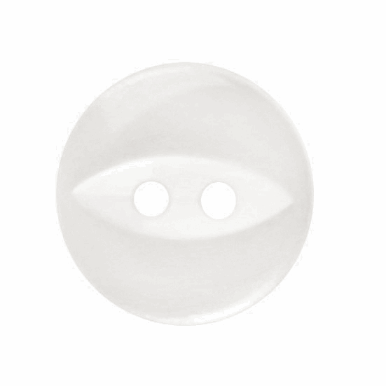 Button 11mm Round, Fish Eye in Clear