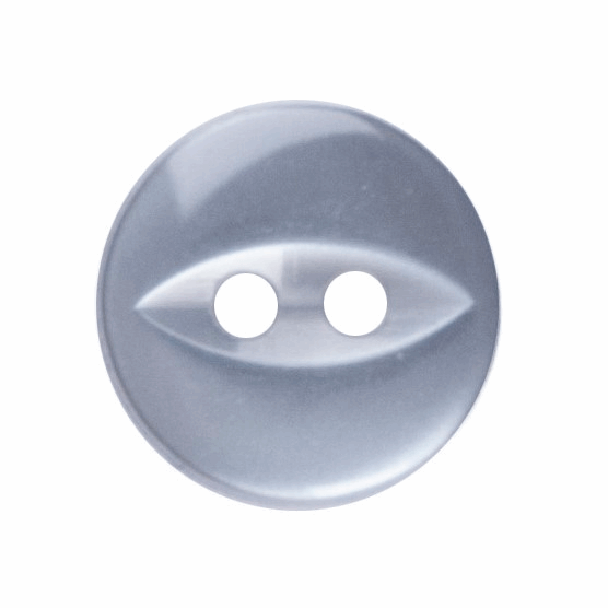 Button 11mm Round, Fish Eye in Grey