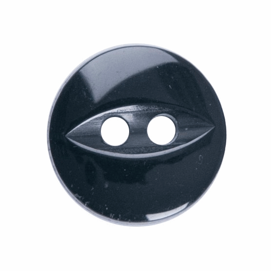 Button 11mm Round, Fish Eye in Black